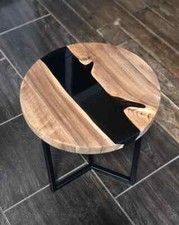 12" Resina Epoxy Redondo Esquina / Side Table Top Hogar Oficina Decoración Oficina Side Mesa price