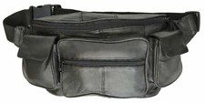 Grande Negro Piel Maciza Riñonera Paquete Bolsa Cinturón Viaje Hip Mujer Hombre Cinturón Bolso de mujer price