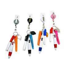 Mini juego de bolígrafos lanzadera de 4 colores con linterna resaltadora de carrete insignia Highlighter Bolígrafo price
