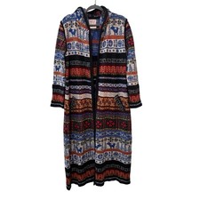 Cárdigan plumero con capucha alpino Aldo Martins Abrigos para mujer grande tejido multicolor Long Abrigo price