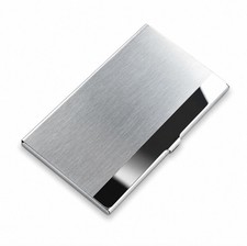 Estuche con tarjetero de acero inoxidable para tarjetas de visita de 2 piezas Caja billetera de tarjeta de crédito de identificación de bolsillo Unisex Card Soporte price