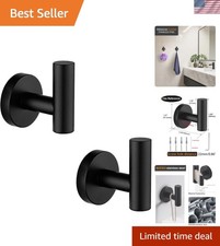 Toallero Abrigo Gancho Negro Mate Acero Inoxidable Baño Ropa Armario S... Albornoz Percha price