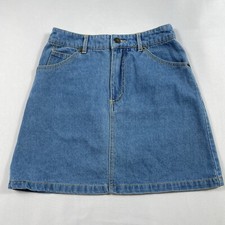 Falda Denim Talla 8 Largo Corto Tiro Alto Y2K Jean Bolsillos Desgastada Jeans/ Denim Falda price