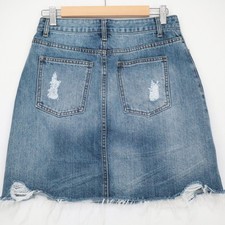 Falda vaquera EVIDNT talla 28 desgastada mini 100 % algodón bolsillos para mujer Jeans/ Denim Falda price