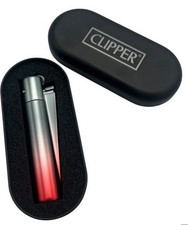 DEMON Clipper LIGHTER in metal gift box Grey Red gradient Refillable gas genuine Lighter price