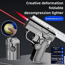 Encendedor multifuncional plegable de doble forma a prueba de viento metal rojo chorro llama moda Lighter price