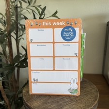 Juego de almohadilla de escritorio y bolígrafo de gel MIFFY planificador semanal bloc de notas 100 hojas rasgables flores Escritorio Colchoneta Set price