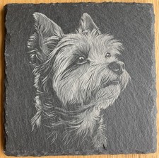 MONTAÑA RUSA DE PIZARRA GRABADA - YORKSHIRE TERRIER [DISEÑO 2] Coaster price
