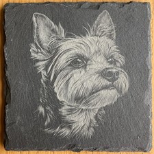 MONTAÑA RUSA DE PIZARRA GRABADA - YORKSHIRE TERRIER [DISEÑO 3] Coaster price