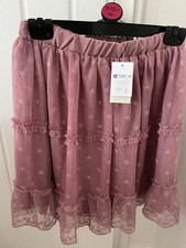 Bonita falda tutú de encaje forrada y en capas para niñas. Edad 11-12 Falda de niña price