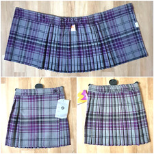 Falda escocesa/falda de tartán gris y púrpura con fondo de invierno de 3-4 años Falda de niña price