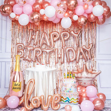 Juego De Rose Gold Decoracion De Cumpleaños Globos Fondos Para Mujer En Oferta Cumpleaños y fiesta price