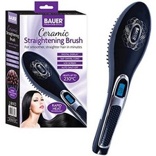 Cepillo alisador de cabello de cerámica negra Bauer alisador de calor rápido peine styler Pelo Stylers price