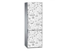 Vinilos para neveras | Vinilo Frigorífico Comidas Blanco Negro | Stickers Frigo Frigorífico Vinilo price