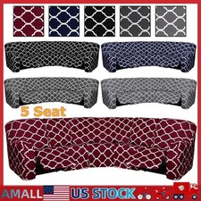 Juego de funda de sofá esquinera reclinable elástica impresa de 7 piezas para sofá seccional de 5 asientos Esquina Sofa/ Set price