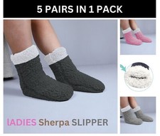 5 pares de calcetines de piso de lana sherpa cálidos esponjosos color antideslizante aleatorio Slipper Calcetines de mujer price