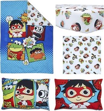Juego de cama y almohada reversible multicolor Ryan's World 4 piezas para niños pequeños Bebé Bedspread Set price
