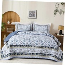 Juego de edredones florales tamaño 3 piezas colcha boho queen azul marino Bebé Bedspread Set price
