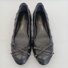 Auténticos planos de ballet Louis Vuitton línea Nina de cuero de cordero negro EE. UU. 6,5 UE 36,5 Bailarinas price