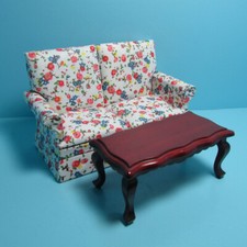 Juego de sofá y mesa de centro miniatura para sala de muñecas en floral T0146 Set de salón y sala de estar price