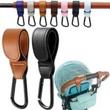 1/2X Clips de cuero para cochecito Ganchos para bolsas Clips para silla de paseo de bebé Ganchos para cochecito Accesorio para cochecito y capazo de bebé price