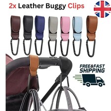 2x Clips de cuero para cochecito Ganchos para bolsas Clips para silla de paseo de bebé Ganchos para cochecito Accesorio para cochecito y capazo de bebé price