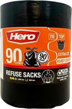 Bolsas de basura Hero extra fuertes 90L negras de alta resistencia forros de basura sacos grandes Oficina Basura Bin price