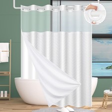 Juego de cortinas de ducha y forro a presión FADOTY sin gancho Chevron Str... Dormitorio Textiles y Ajuar Set price