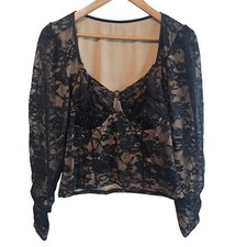 Blusa de encaje negra para mujer grande bustier top caprichoso hada gótica coqueta Y2K Bustier price
