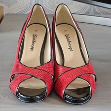 Caleidoscopio Talla 7 Zapatos Rojo Negro Rockabilly Tacones Víbora Serpiente Piel Estilo Alta- Heeled Zapatos price