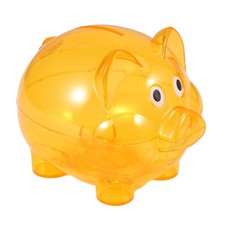 1X(Cute Plastic Pig Clear Piggy Bank Coin Box Money Cash Saving Case Kids6842 Piggy Bank price