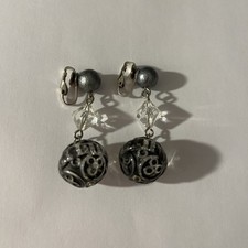 Pendientes bolas colgantes grises Pendientes de plata price