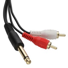 Cable de audio PANTALLADO 1m 6.35mm 1/4 pulgadas Mono Jack Plug a Phono RCA [00829 RCA Cable price
