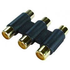 Acoplador de cable RCA DORADO 3 x hembra triple fono unión de plomo RCA Cable price