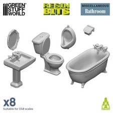 Set de resina BAÑO y WC - Resina, Dioramas, aseo Wargames, ducha bañera Ducha Set price