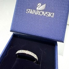 Anillo SWAROVSKI Cristal Blanco Plateado Rodio Talla 52 UK L En Caja Genuino Swarovski Anillo price