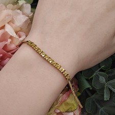 Brazalete de tenis de diamantes amarillos de lujo de oro de 9 quilates regalo de San Valentín para damas Diamond Bracelet price
