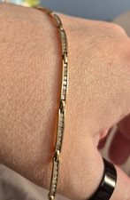 Channel-Set Diamond Tennis Link Bracelet 10K Yellow Gold Over Silver Women 7.5" Diamond Bracelet price