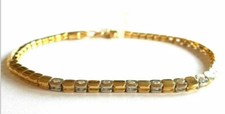Pulsera de tenis de diamantes de oro amarillo de 18 quilates y pulsera de eslabones de bloque de diamantes de 0,25 quilates Diamond Bracelet price