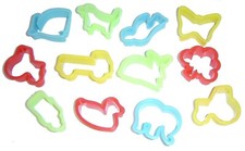 12x Galletas de masa de plástico, cortadores de arcilla, formas de juego de animales y transporte surtidas Play Dough y Clay price
