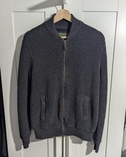 Cárdigan Eddie Bauer Para Hombres Cremallera Completa Gris Oscuro Negro Tejido Mediano Mezcla de Algodón Cardigans de hombre price
