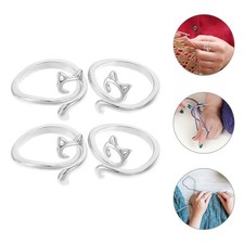 Anillos de metal ajustables para mujer 4 piezas Plata Anillo price