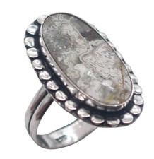Anillo de plata antiguo de piedras preciosas naturales de ágata talla EE. UU. 12,5 R 4992 Plata Anillo price