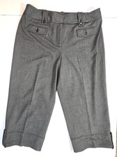 Pantalones Dressbarn Capris Mujer 14W Gris Recortado Puños Bolsillos Oficina Preppy Shorts y Capri (de Exterior) price