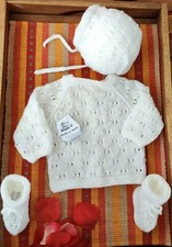 Conjunto punto para bebé  jersey, capota y patucos. 0-3 meses Patucos para bebé price