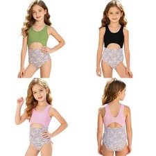 Niños Niñas Leotardo Natación Body Traje de Neopreno Estampado Leopardo Body de niña price