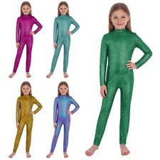 Niños Sirena Cuerpo Completo Leotardo Mameluco Ballet Danza Unitard Body Traje de Baño Body de niña price