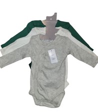 Juego de 3 bodys con volantes Mothers Promise de una pieza gris crema verde nuevos 3-6 meses Body de niña price