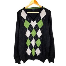 Jersey de hombre GANT talla L cuello en V punto estrecho lana gris Argyle Swe... Jersey de hombre price