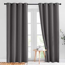 Juego de Dos Cortinas Grises para Dormitorio y Sala de Estar Bloque de Luz Uno Set de dormitorio price